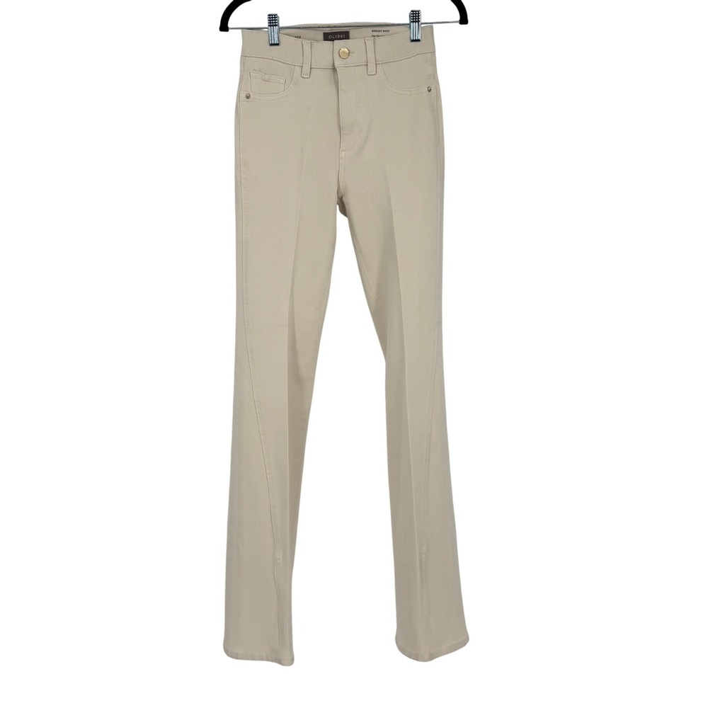 DL1961 Bridget Boot Jeans Women's 25 Ivory High Rise Instasculpt 33" Inseam